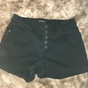 Express black denim shorts size 6. Stretchy